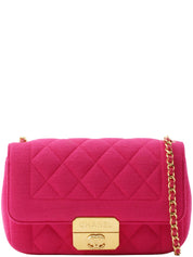 Around 2014 Made Matelassé Stitch Logo Plate Chain Shoulder Bag Pink