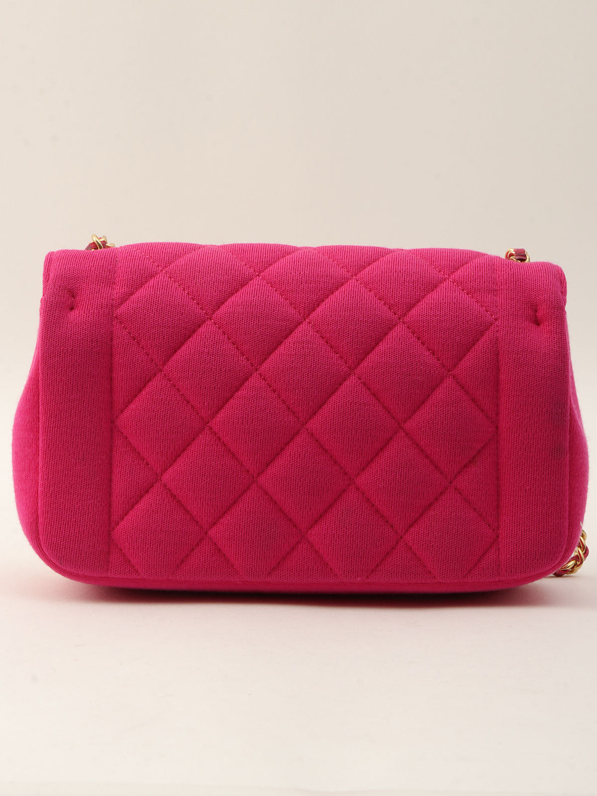 Around 2014 Made Matelassé Stitch Logo Plate Chain Shoulder Bag Pink