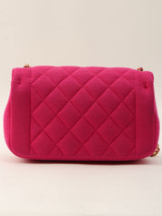Around 2014 Made Matelassé Stitch Logo Plate Chain Shoulder Bag Pink