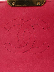 Around 2014 Made Matelassé Stitch Logo Plate Chain Shoulder Bag Pink