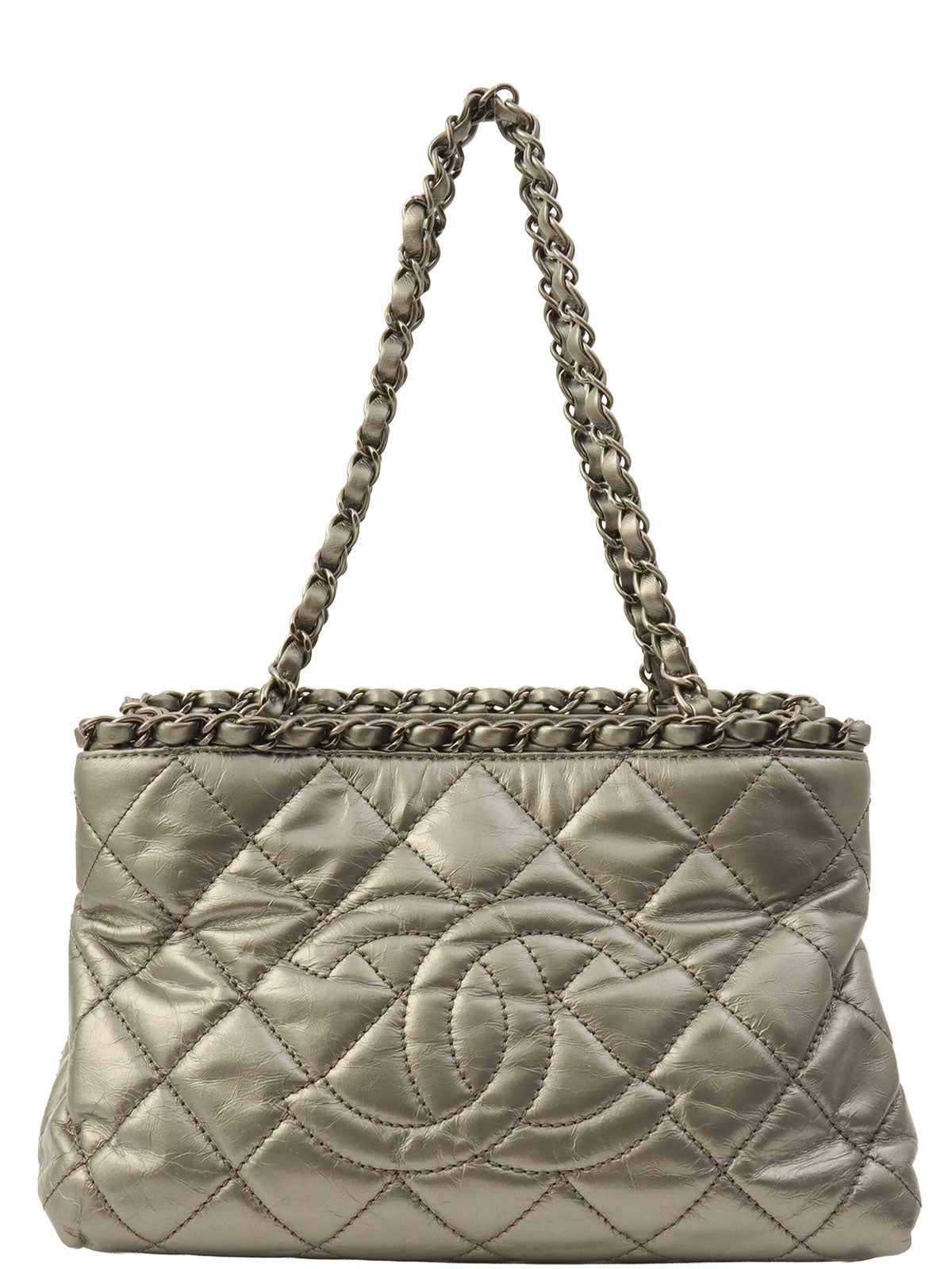 Made around 2012, Chain Me tote bag, silver