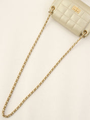 Around 2001 Made Chocolate Bar 2.55 CC Mark Chain Bag Gold