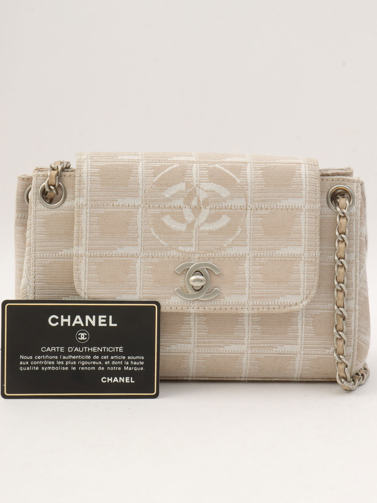 2001年頃製 ニュートラベルラインCCターンロックチェーンショルダーバッグ ベージュ