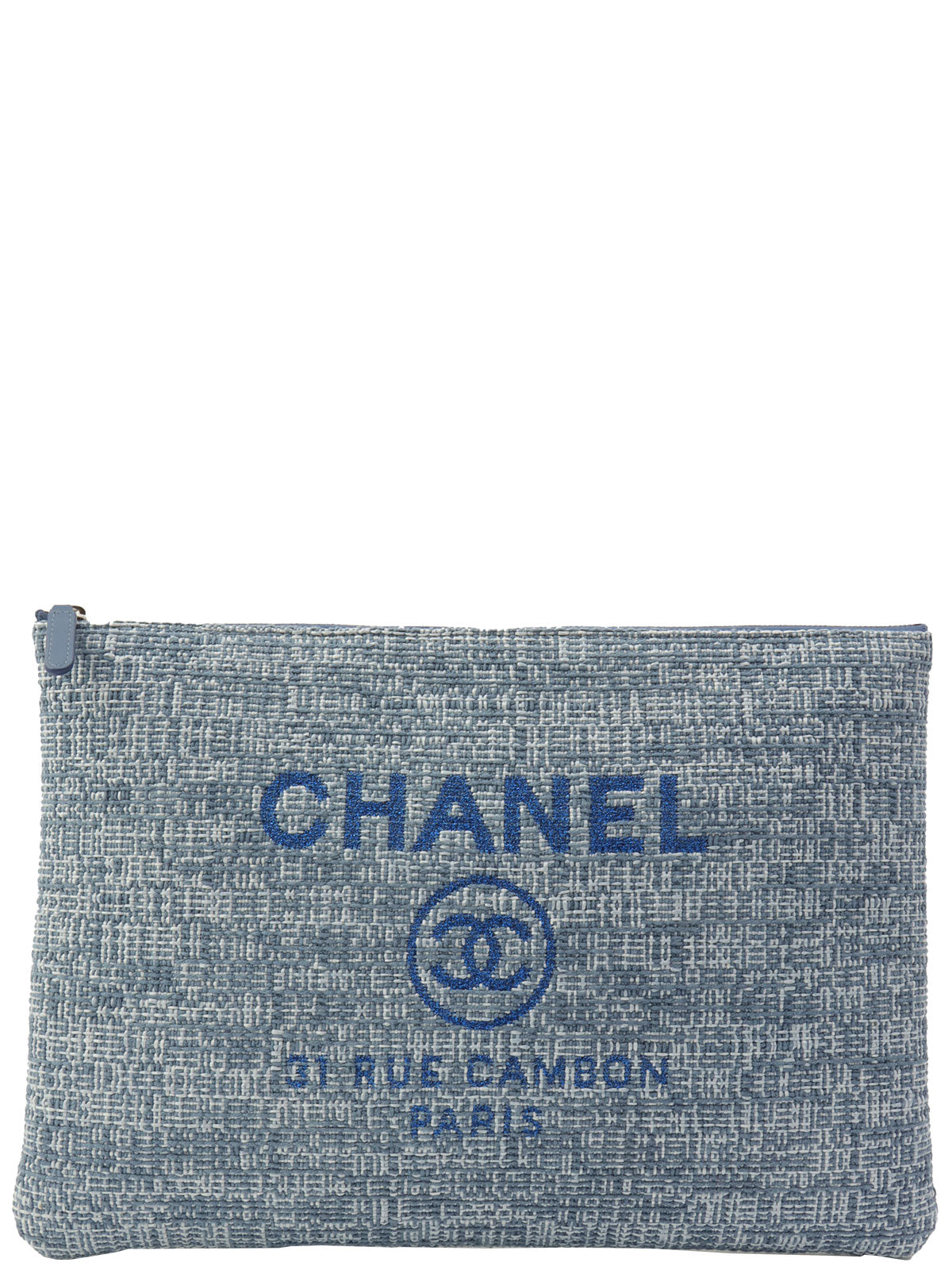 2017 Tweed Deauville Clutch Bag Light Blue