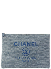 2017 Tweed Deauville Clutch Bag Light Blue