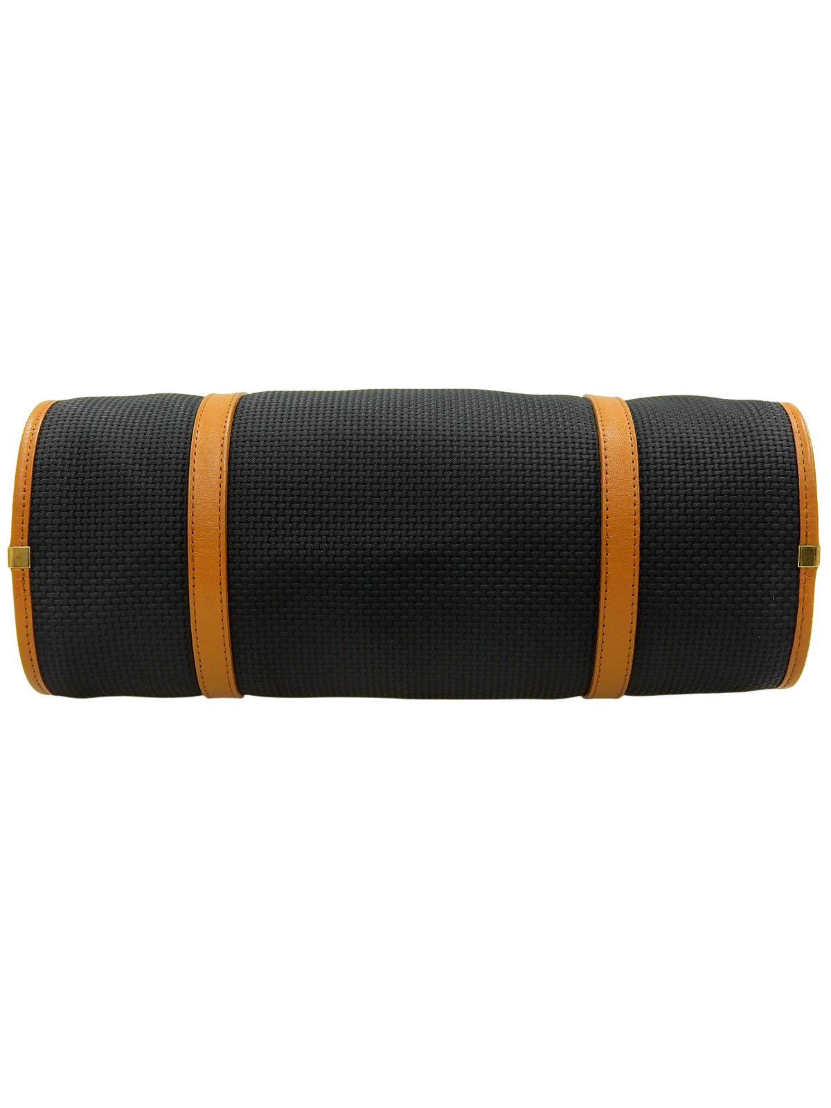 Logo铭牌手提包 海军蓝/棕色