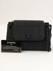 2001 New Travel Line CC Turn Lock Chain Shoulder Bag, Black