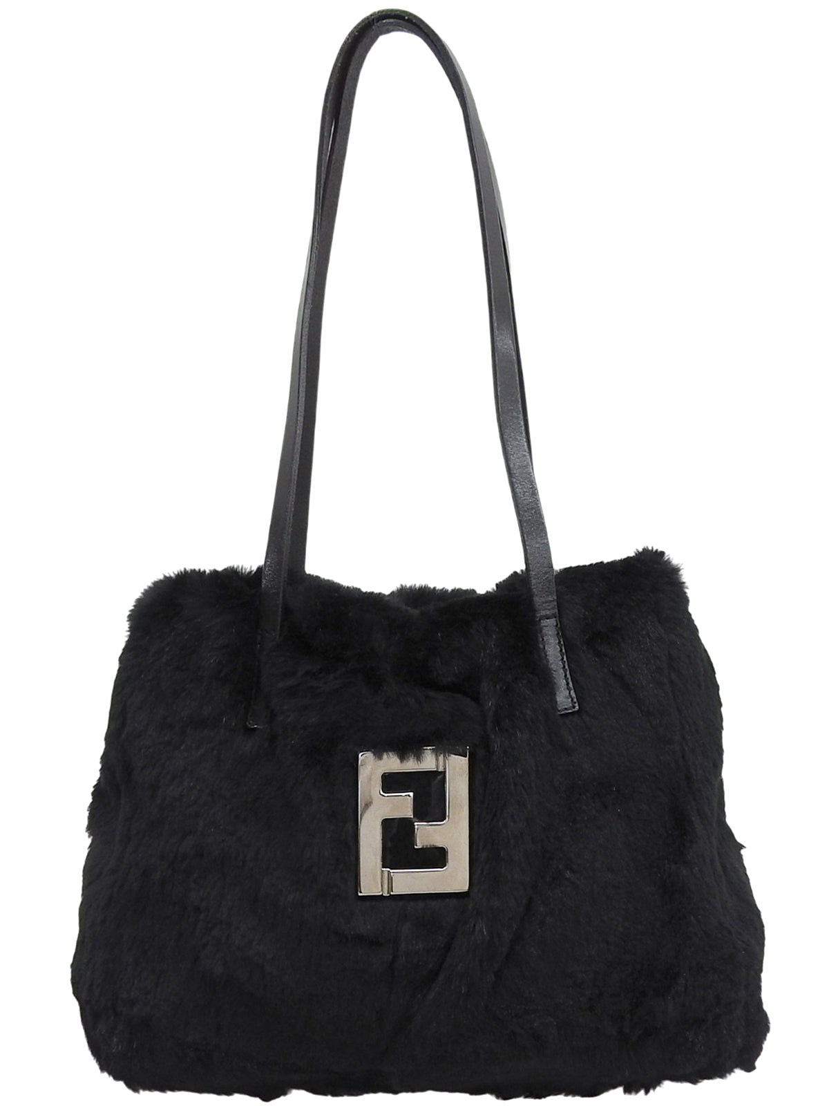 Lapin Fur FF Logo Plate 单肩包 黑色