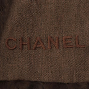 Circa 1998 Rabanne Fur Brown Marble Pattern Shoulder Bag Dark Brown