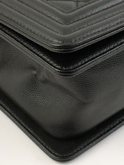 2003年頃製 キャビアスキンボーイシャネルチェーンショルダーバッグ ブラック