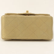 Caviar Skin Classic Flap Chain Bag Mini, Gold, circa 2015