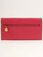 1997 Caviar Skin CC Mark Stitch Long Wallet in Fuchsia Pink