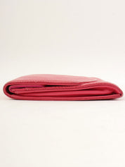 1997 Caviar Skin CC Mark Stitch Long Wallet in Fuchsia Pink