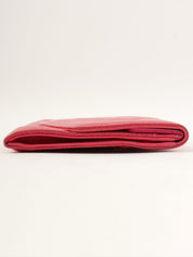1997 Caviar Skin CC Mark Stitch Long Wallet in Fuchsia Pink