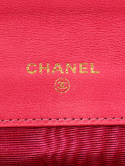 1997 Caviar Skin CC Mark Stitch Long Wallet in Fuchsia Pink