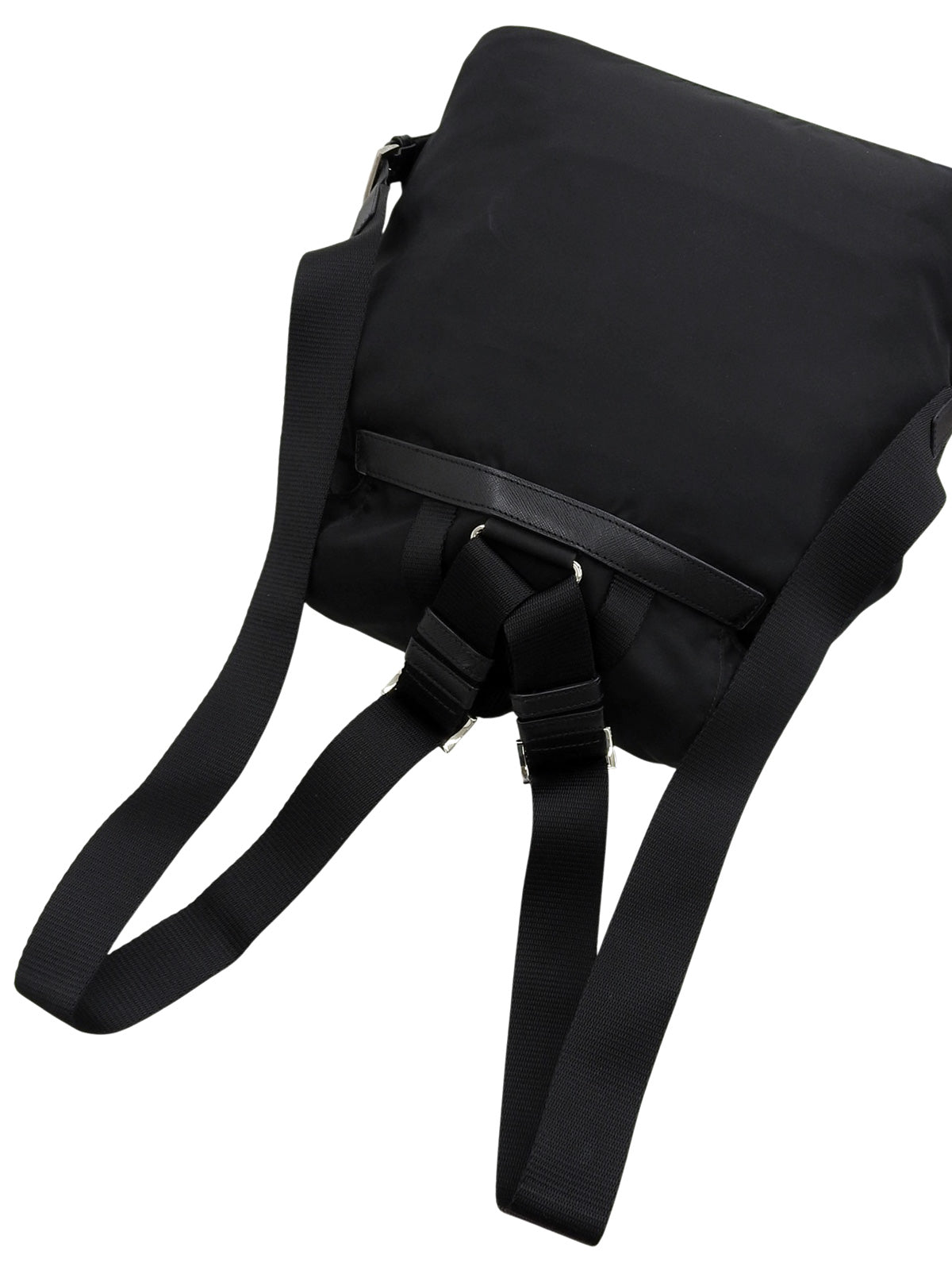 Nylon Logo Plate Backpack in Black