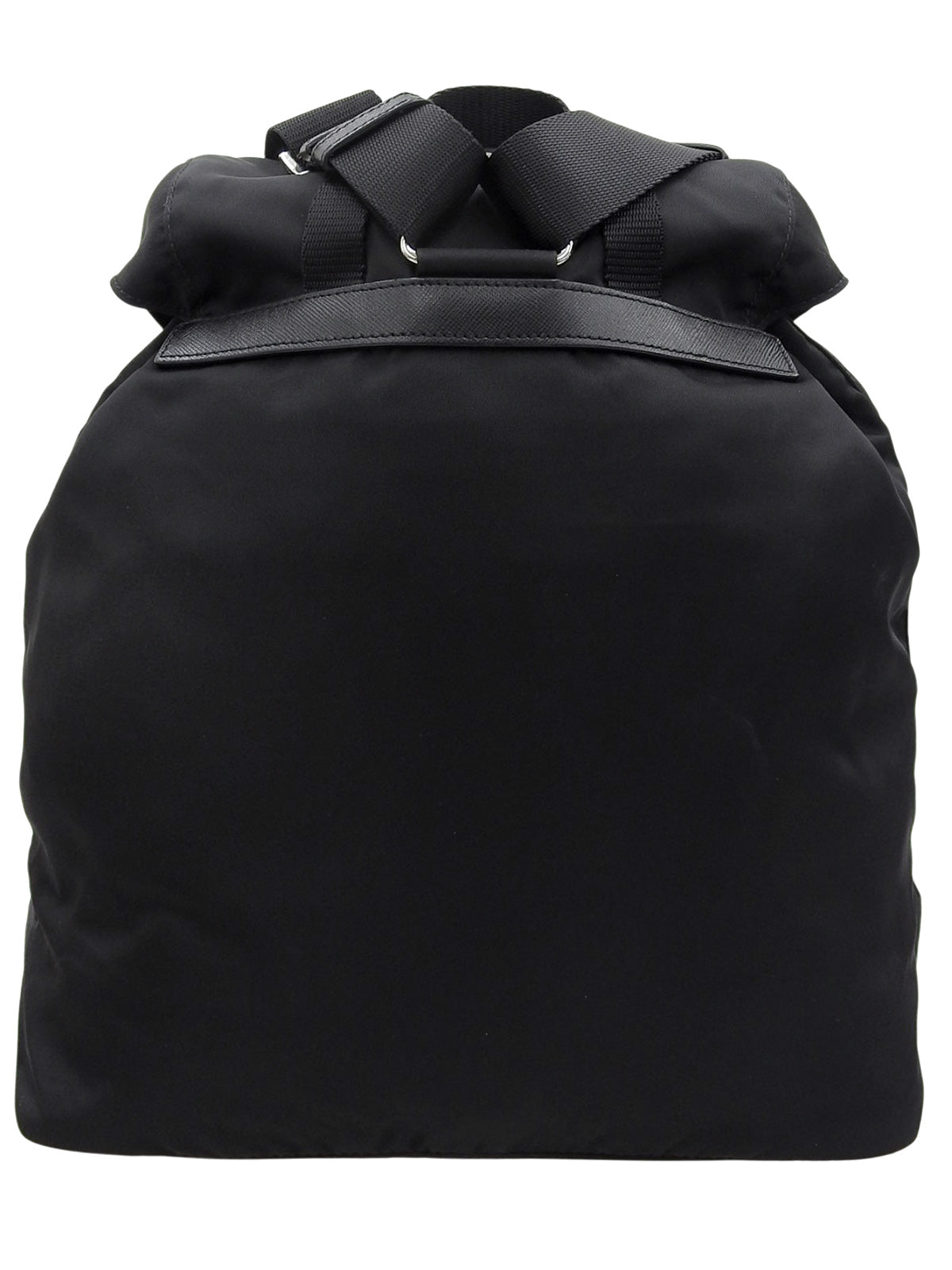 Nylon Logo Plate Backpack in Black