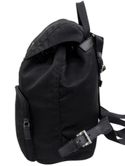 Nylon Logo Plate Backpack in Black