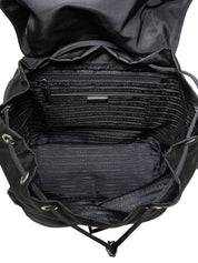 ナイロンロゴプレートバックパック ブラック