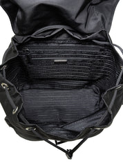 Nylon Logo Plate Backpack in Black