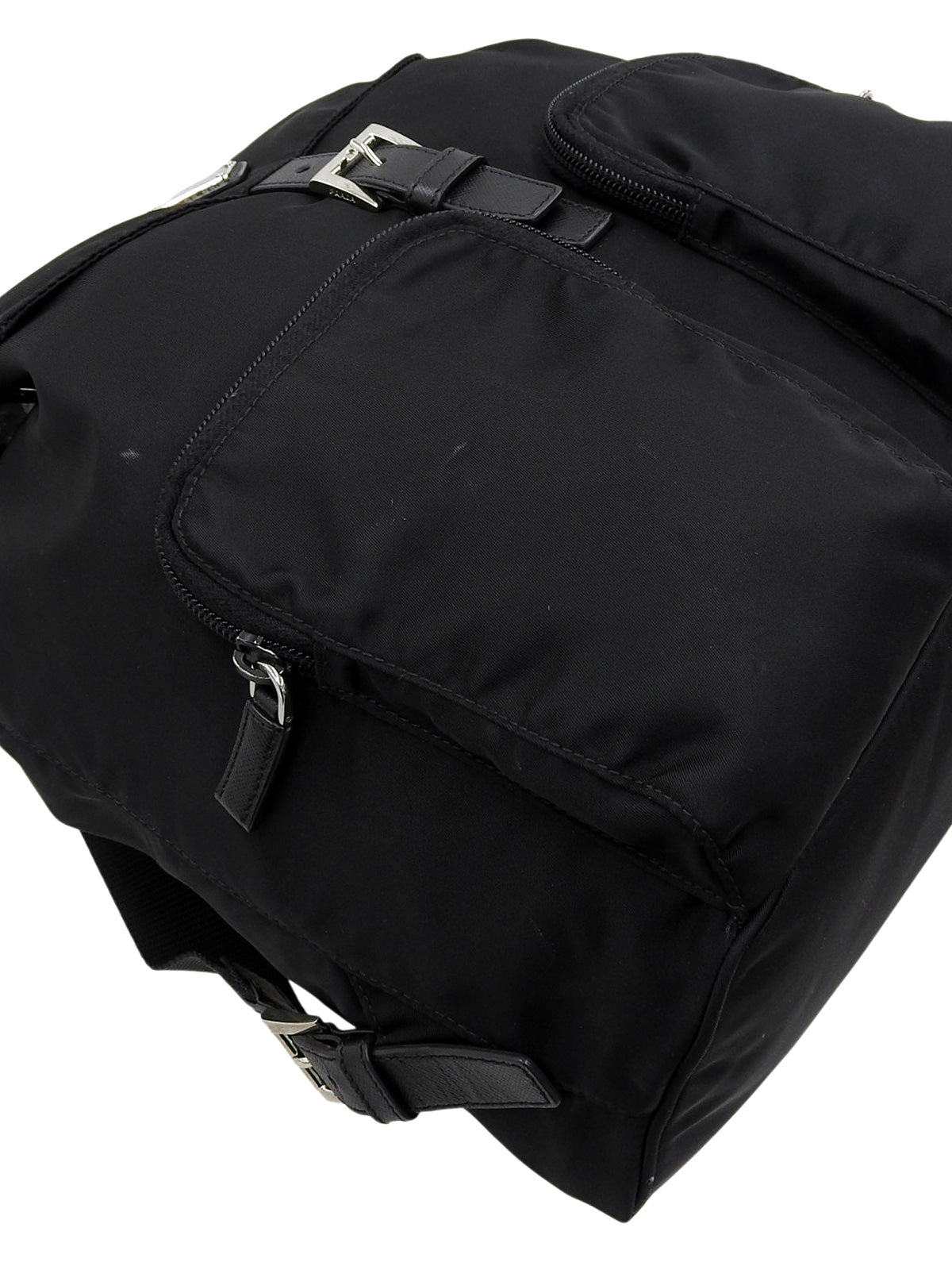 Nylon Logo Plate Backpack in Black