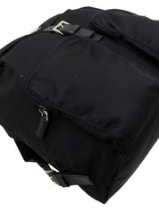 Nylon Logo Plate Backpack in Black