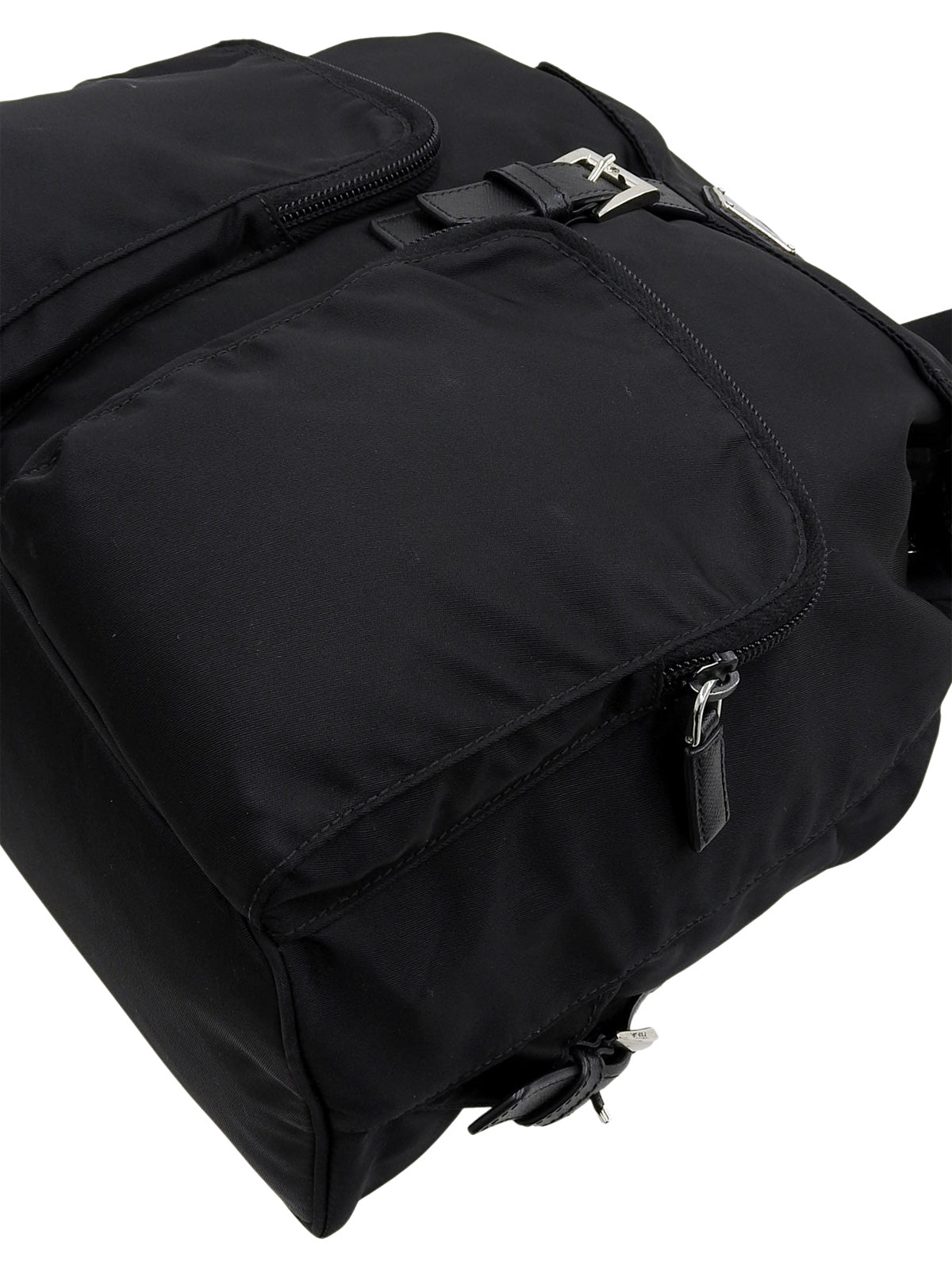 Nylon Logo Plate Backpack in Black