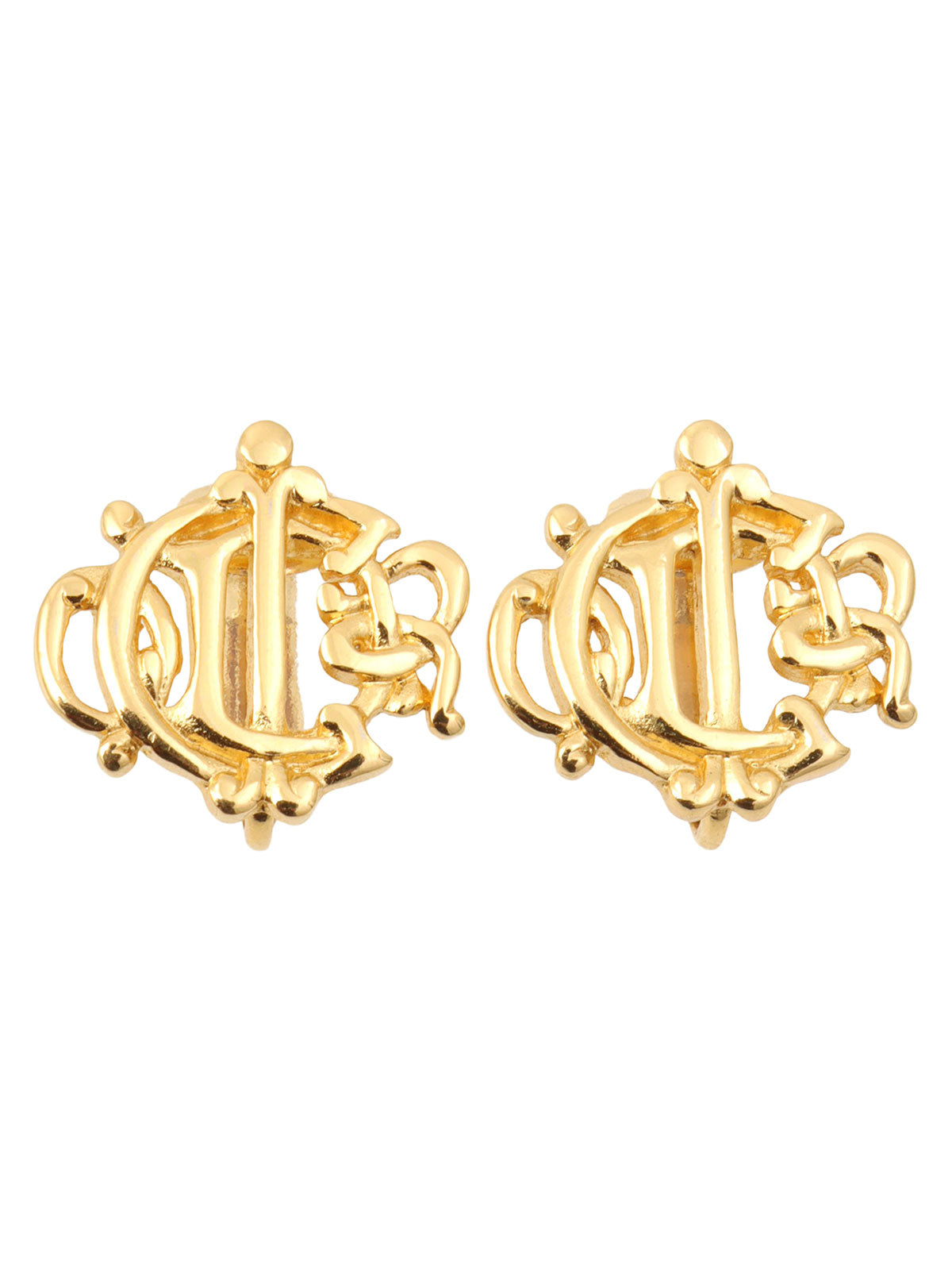 Logo Emblem Earrings - Gold