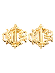 Logo Emblem Earrings - Gold
