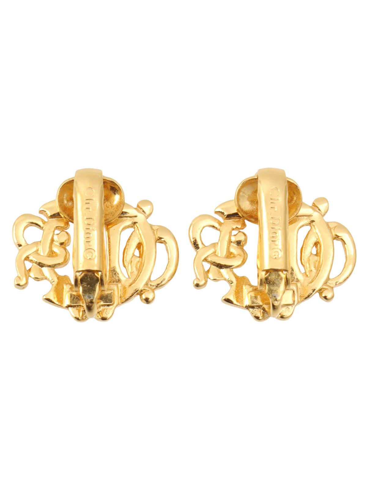 Logo Emblem Earrings - Gold