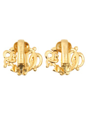 Logo Emblem Earrings - Gold