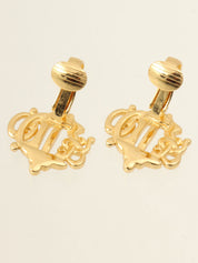 Logo Emblem Earrings - Gold