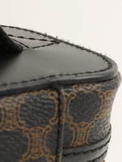 棕色/黑色 Macadam 图案圆形 Logo 两用化妆包