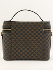 棕色/黑色 Macadam 图案圆形 Logo 两用化妆包