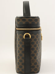 棕色/黑色 Macadam 图案圆形 Logo 两用化妆包