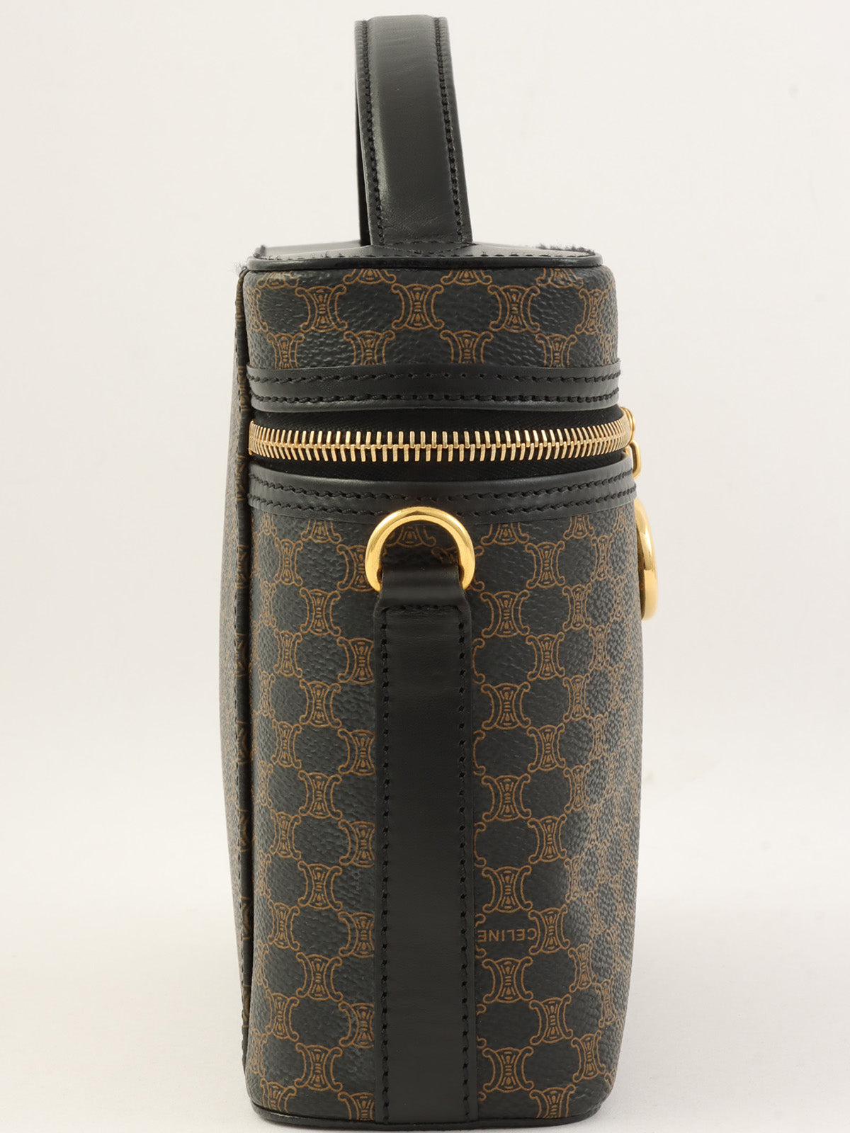 マカダムパターンサークルロゴ2wayバニティバッグ ブラウン/ブラック