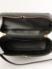 棕色/黑色 Macadam 图案圆形 Logo 两用化妆包