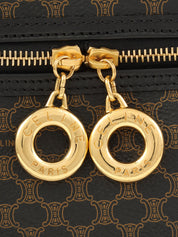 棕色/黑色 Macadam 图案圆形 Logo 两用化妆包