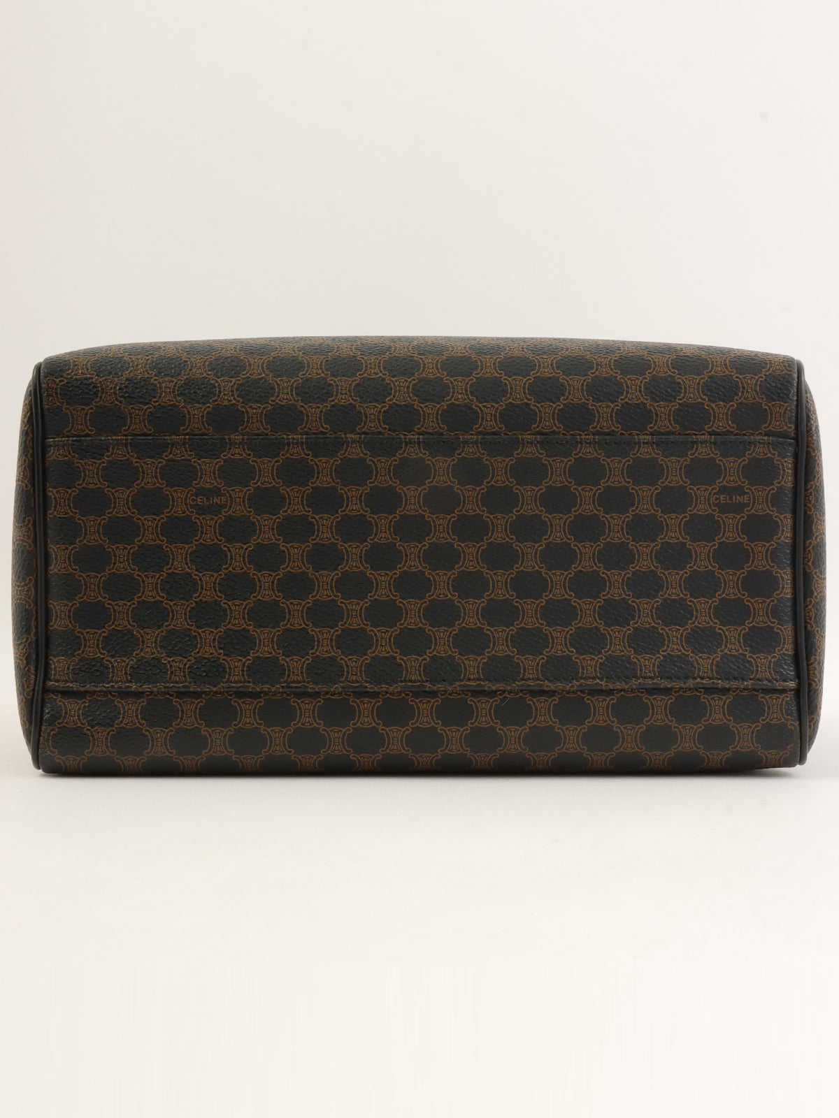 マカダムパターンロゴエンボスミニボストンバッグ ブラウン