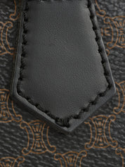 マカダムパターンロゴエンボスミニボストンバッグ ブラウン