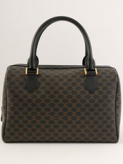 マカダムパターンロゴエンボスミニボストンバッグ ブラウン