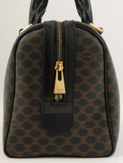 マカダムパターンロゴエンボスミニボストンバッグ ブラウン