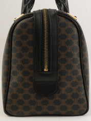 マカダムパターンロゴエンボスミニボストンバッグ ブラウン