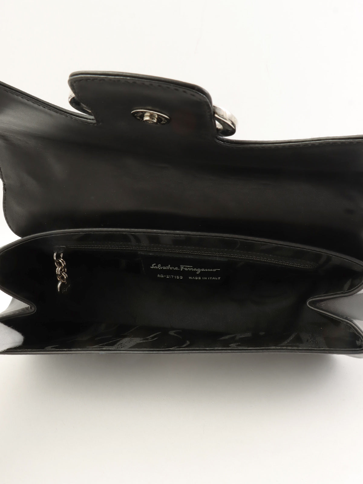 黑色双 Gancini 盘肩包