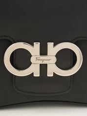 黑色双 Gancini 盘肩包