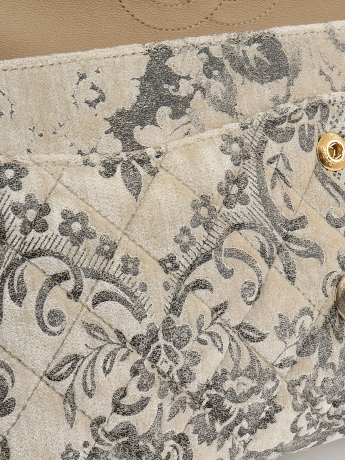 2009 velour flower pattern classic flap chain bag 25cm