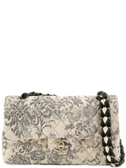 2009年頃製 ベロアフラワーパターンクラシックフラップチェーンバッグ25cm