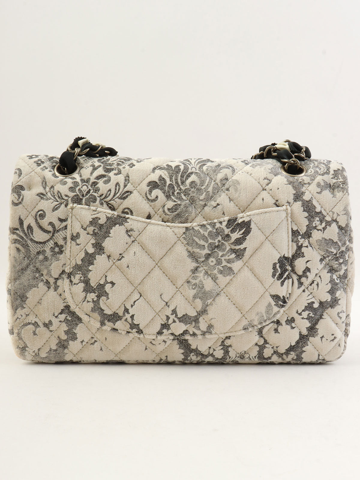 2009年頃製 ベロアフラワーパターンクラシックフラップチェーンバッグ25cm