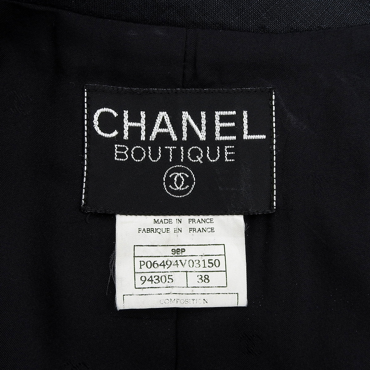 1996 Linen CC Mark Button Jacket #38 Black