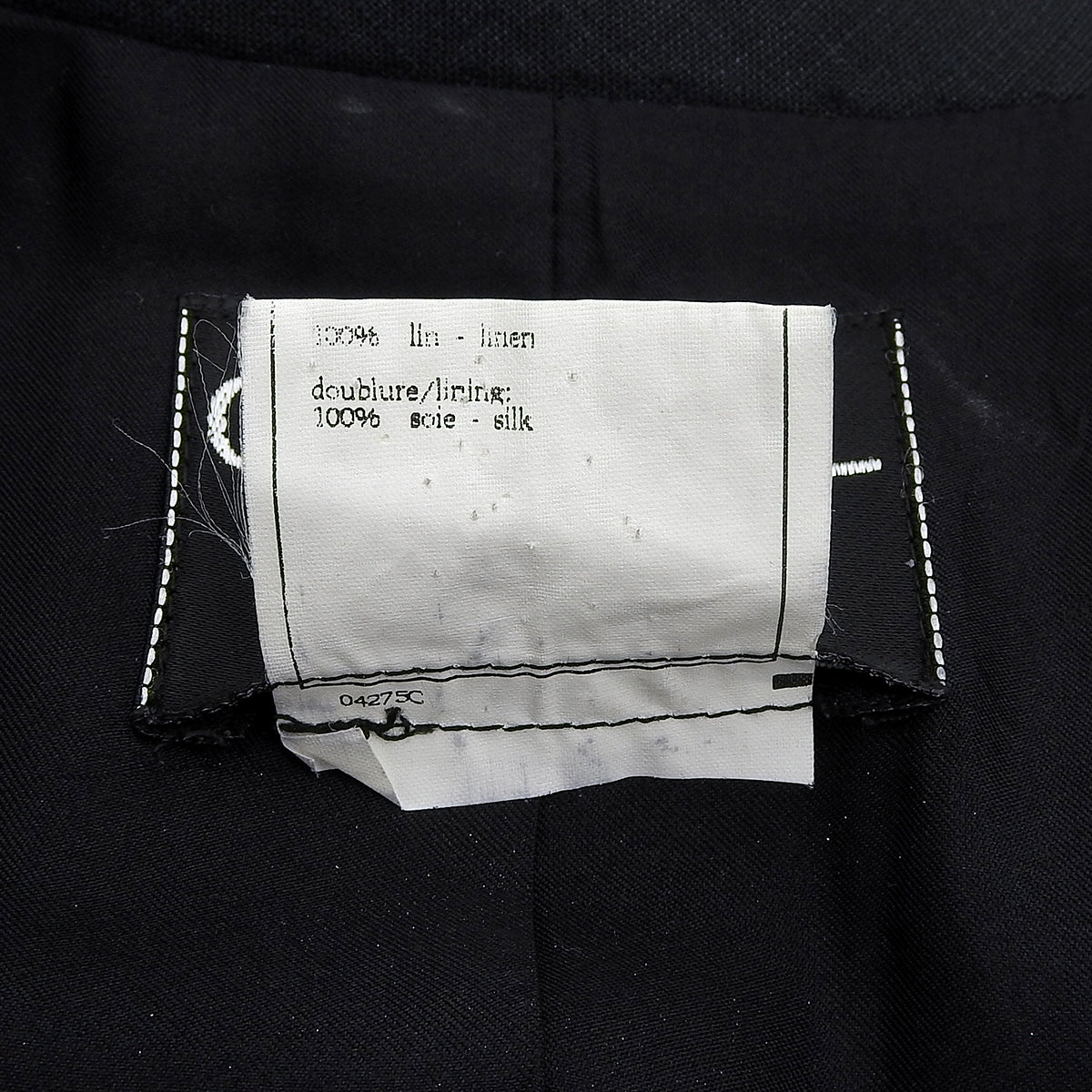 1996 Linen CC Mark Button Jacket #38 Black